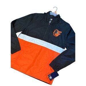 NWT Baltimore Orioles Genuine Merchandise Men's Orange/Black Half Zip Jacket MED